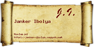 Janker Ibolya névjegykártya